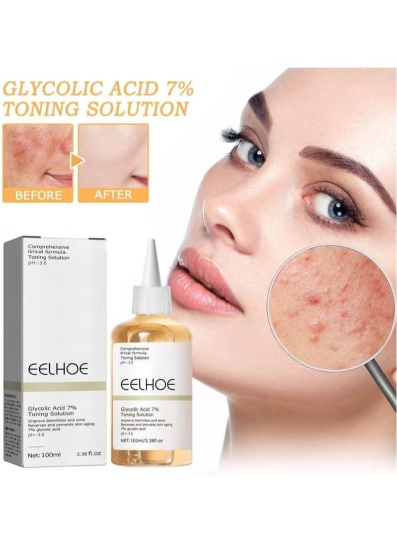 EELHOE Anti-aging face toner glycolic acid 7% toning solution ordinary acne remover lifting firming wrinkles glowing facial care - Image 4
