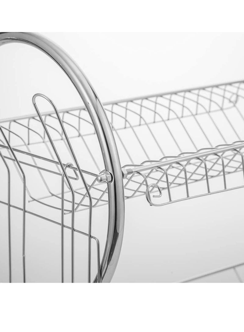 ELTRAZONE ELTERAZONE 2-Tier Over the Sink Dish Drying Rack with Utensil Holder and Drain Board - Kitchen Counter OrganizerELTERAZONE 2-Tier Over the Sink Dish Drying Rack with Utensil Holder and Drain Board - Kitchen Counter Organizer  - Image 5