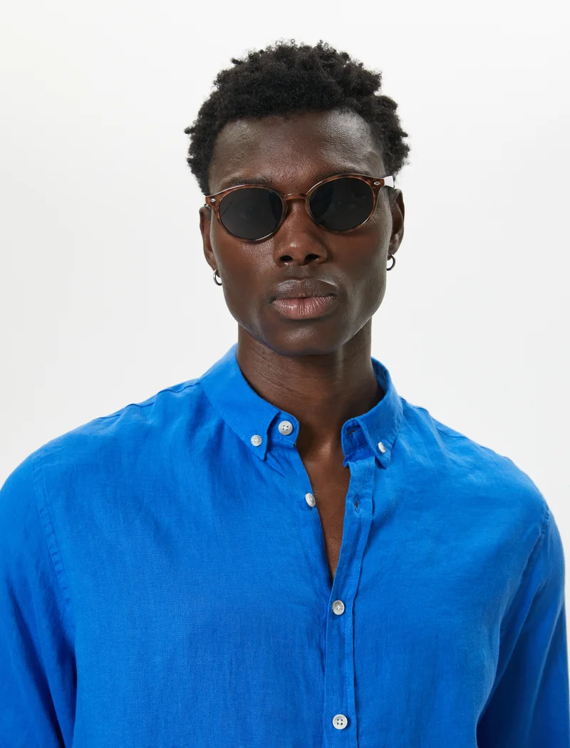 كوتون Linen Shirt Classic Neck