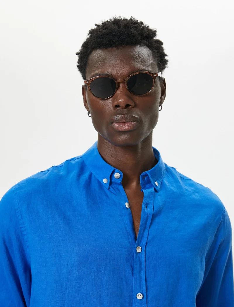 كوتون Linen Shirt Classic Neck