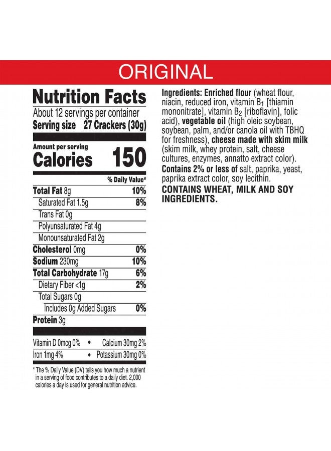 Cheez-It Baked Snack Cheese Crackers, Original, 12.4 Oz Box  - Image 3