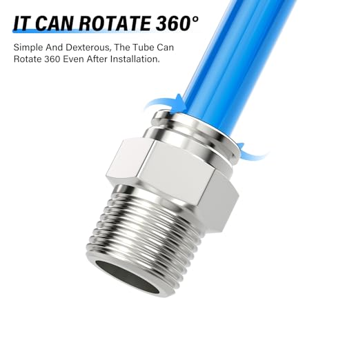 TAILONZ PNEUMATIC 304 Stainless Steel Male Straight 1/4 Inch Tube OD x 1/8 Inch NPT Thread Push to Connect Fittings PC-1/4-N1 (Pack of 5) - Image 4