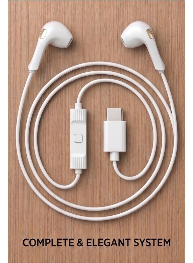 ASD-80EP-TC Type-C Wired Earphones | Hi-Fi Stereo Sound, In-Line Mic & Controls | Compatible with Samsung, Xiaomi, Huawei & Type-C iPhones - Image 2