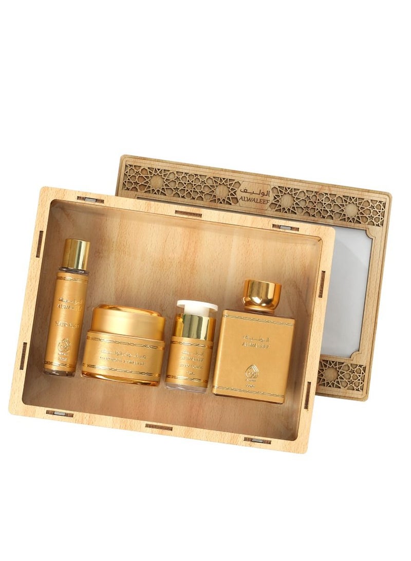 Alwaleef – Alwaleef Golden Perfume Set (4 Pieces) - Image 2