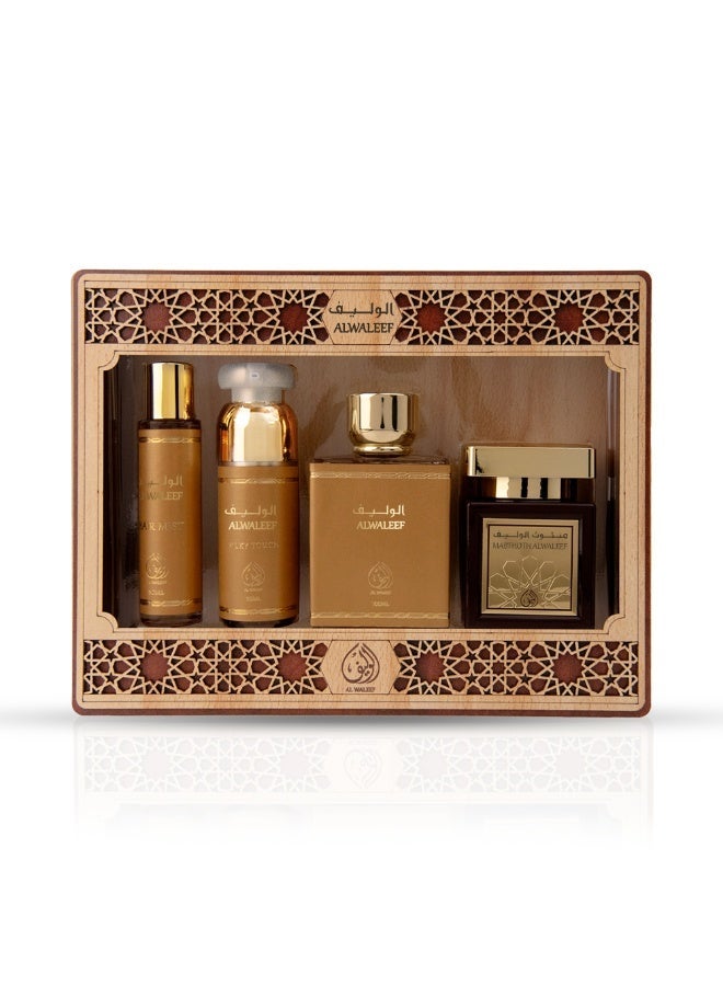 الوليف - طقم عطر الوليف الذهبي 4 قطع
