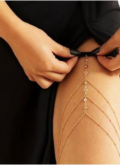 abeigu Gold Thigh Chain Leg Jewelry for Women Perfect for Night Out and Beach  - Image 1
