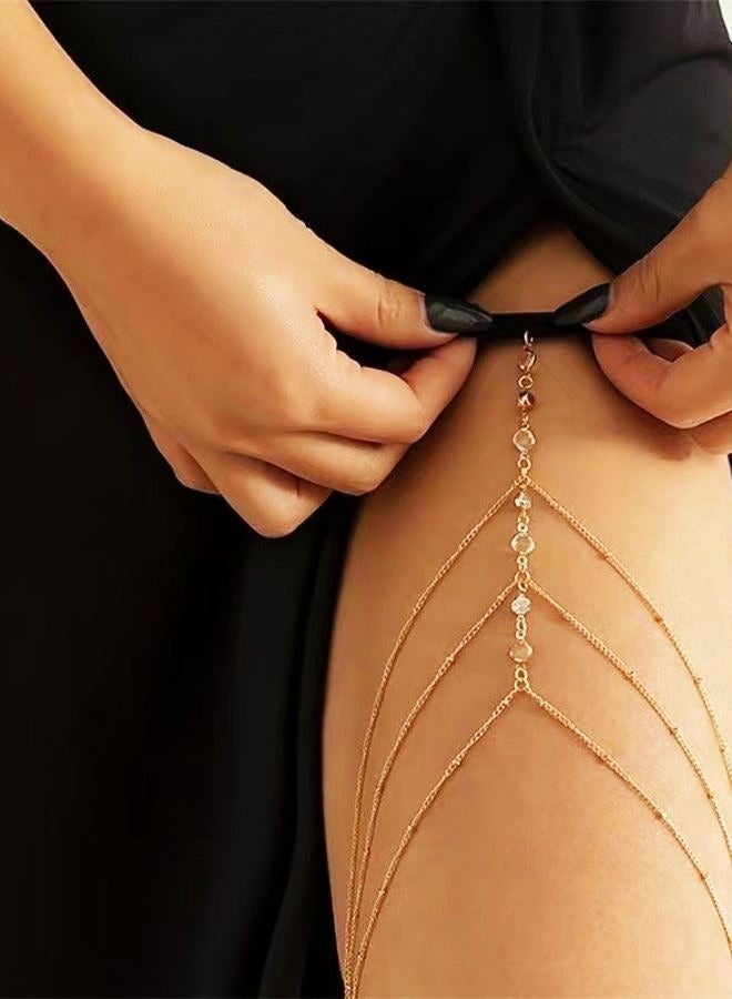 abeigu Gold Thigh Chain Leg Jewelry for Women Perfect for Night Out and Beach  - Image 1