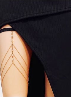 abeigu Gold Thigh Chain Leg Jewelry for Women Perfect for Night Out and Beach  - Image 2