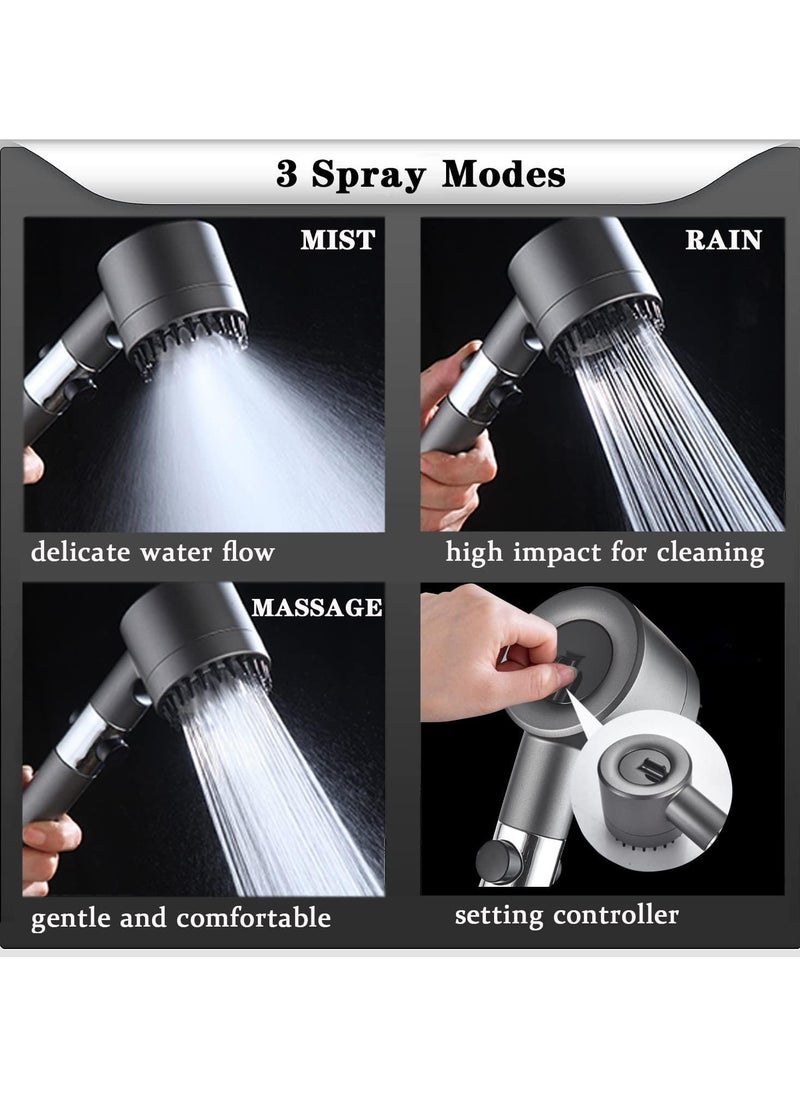 DubaiGallery - High Pressure Shower Head, Necomi Filtered Shower Head, 3-Settings Handheld Showerhead with On Off Switch, Multifunctional Massage Shower - Image 1