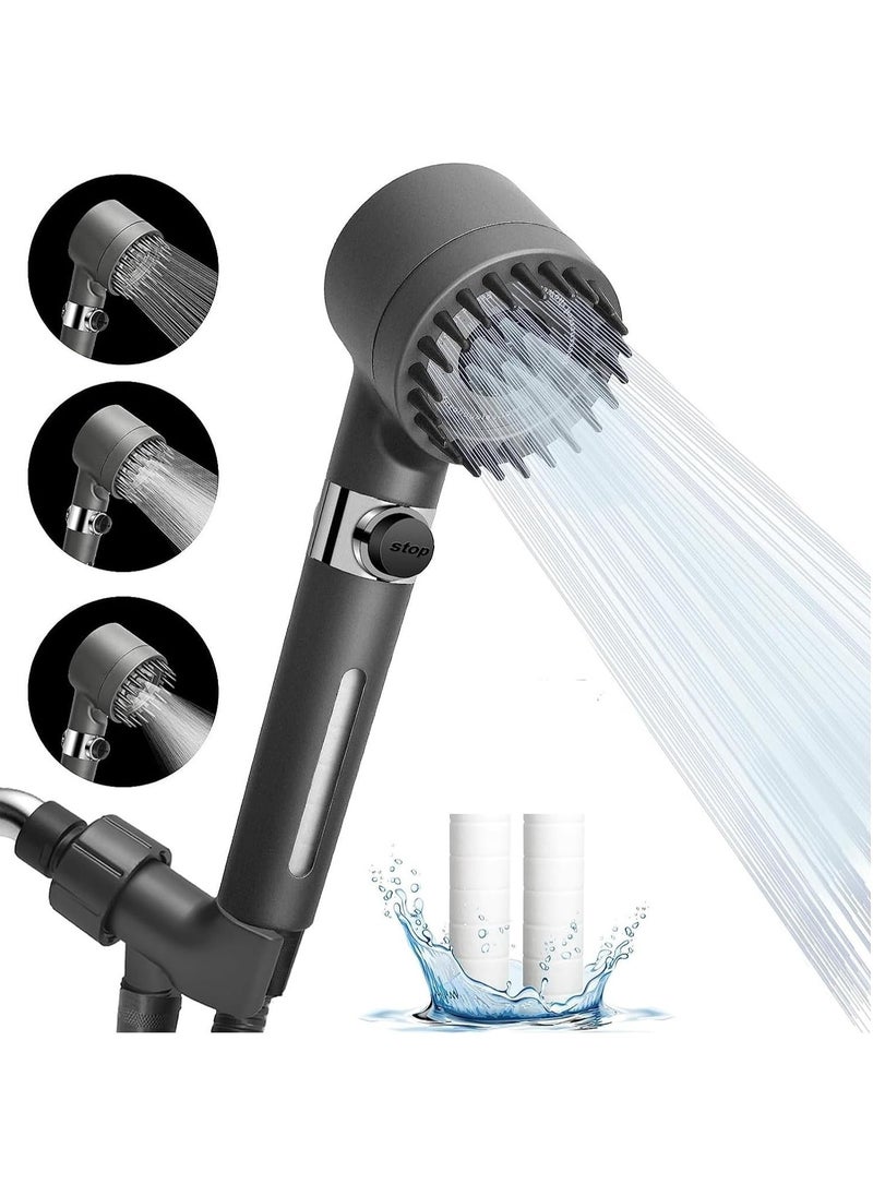 DubaiGallery - High Pressure Shower Head, Necomi Filtered Shower Head, 3-Settings Handheld Showerhead with On Off Switch, Multifunctional Massage Shower - Image 1