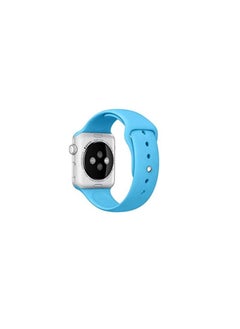 حزام ساعه سليكون مع جراب و واقي شاشة 44mm ازرق فاتح