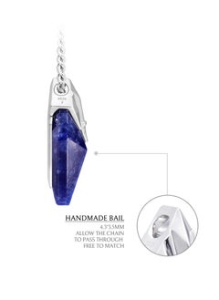 AWNL Men's Necklace Sodalite Poseidon Trident Pendant with Stainless Steel Chain Natural Gemstone Gift for Men Boyfriend Husband  - Image 5