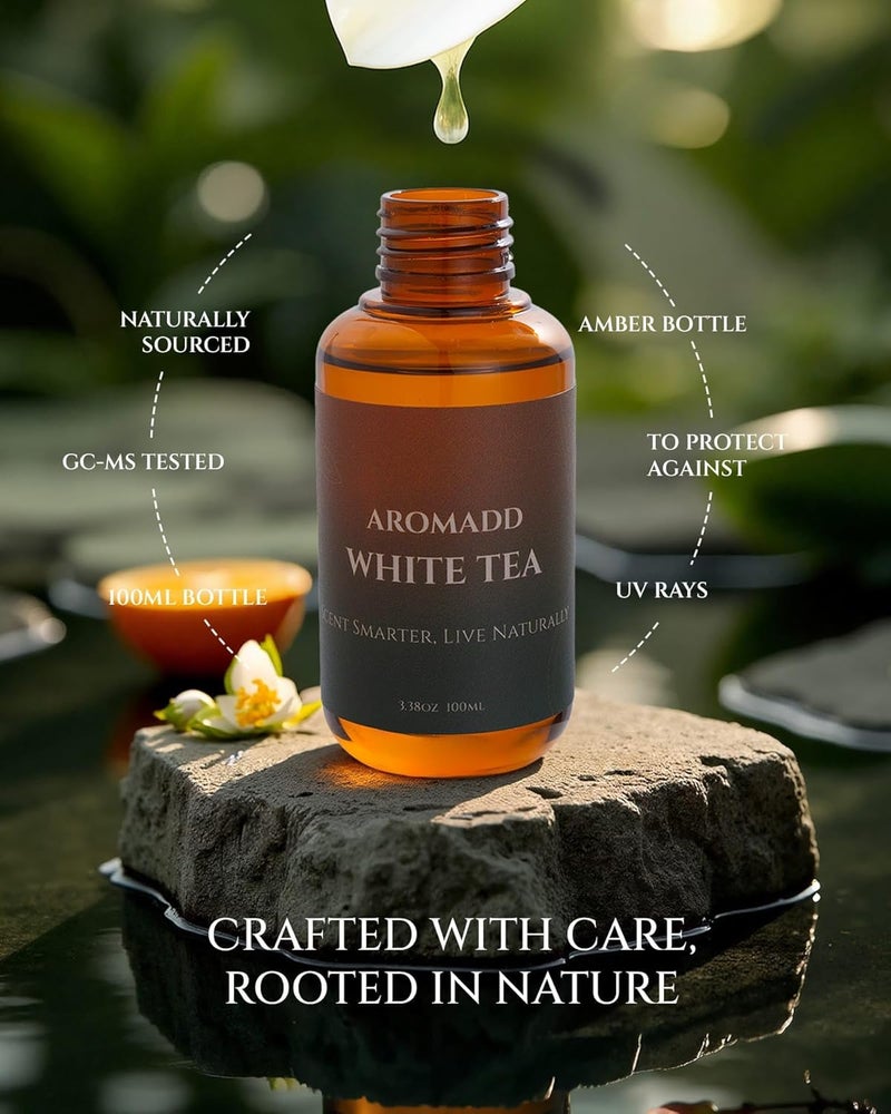 Aromadd White Tea Diffuser Oil Inspired by Luxury Hotel Scent, Premium Fragrance Oils for Waterless Diffuser, White Tea & Bergamot, Long-Lasting Home Fragrance - 3.38 fl oz (100 mL) - Image 3