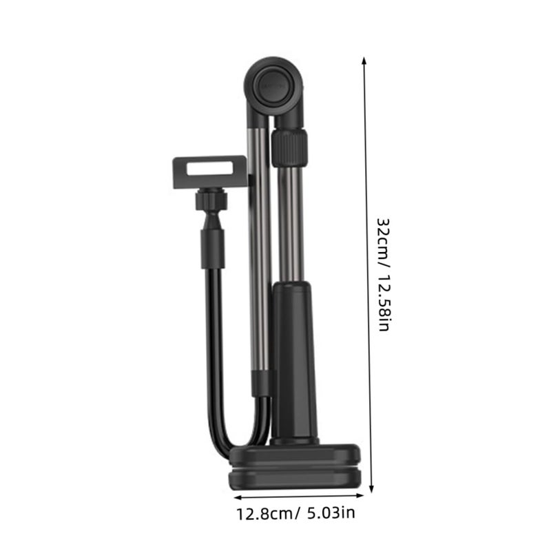 Flexible Gooseneck Phone Stand for Bed Couch Office Adjustable Height Angle Black - Image 3