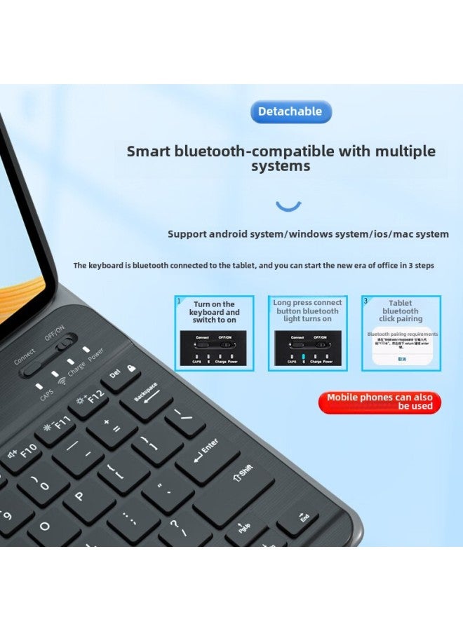 For Glory Tablet V8Pro Bluetooth Keyboard Protective Cover 12 "Glory 9/8/7/6 Full Package V7Pro Magnetic Suction-Color:Backlit Version [fog Blue Keyboard And Mouse] No Pen Slot-Applicable Model:Honor Tablet V7 Pro(11 Inches)  - Image 5