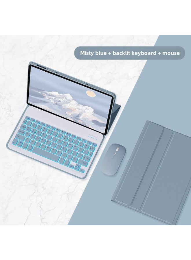For Glory Tablet V8Pro Bluetooth Keyboard Protective Cover 12 "Glory 9/8/7/6 Full Package V7Pro Magnetic Suction-Color:Backlit Version [fog Blue Keyboard And Mouse] No Pen Slot-Applicable Model:Honor Tablet V7 Pro(11 Inches)  - Image 1