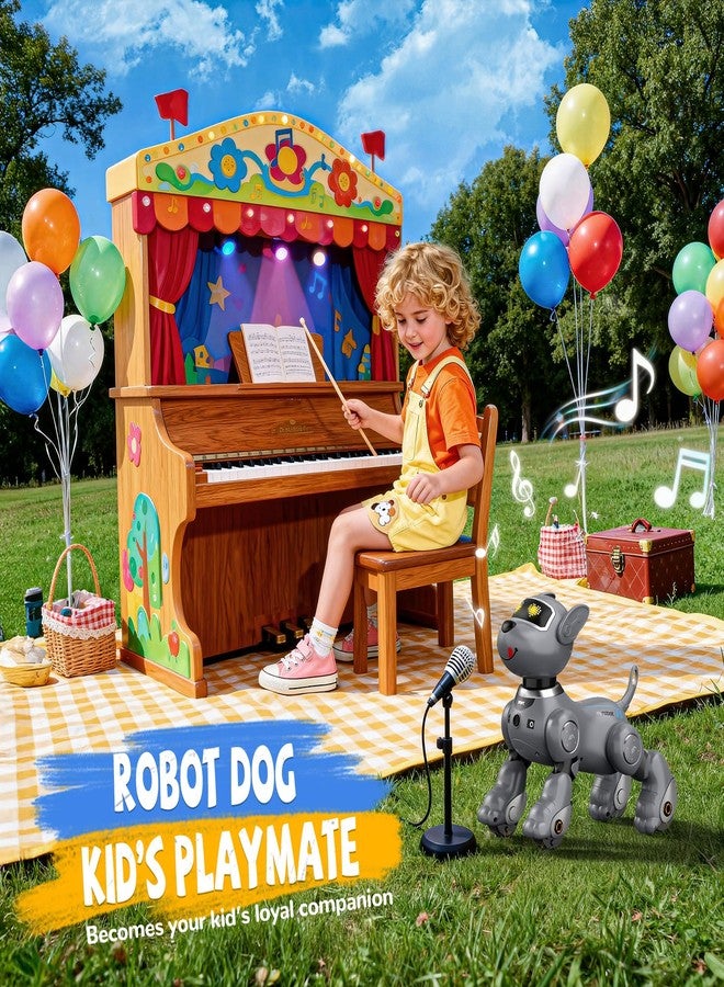 anysun Robot Dog Toy for Kids, Programmable Remote Control Robot Puppy with Follow Up & Touch Sensors, Dancing & Singing, Smart Stunt Robot Pet, Interactive Robotic Dog for Kids (Gray) - Image 5