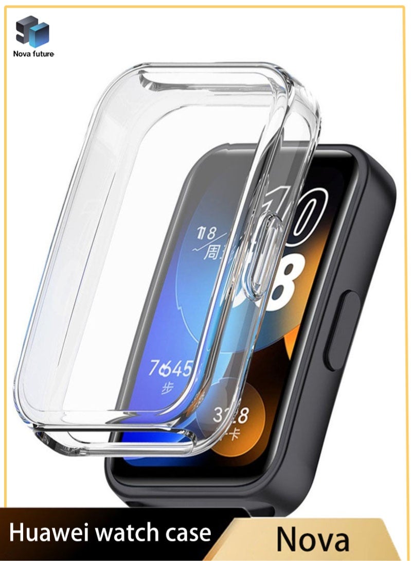 Nova future TPU Shockproof Screen Protector Cover Case for Huawei Band 8/Band 9/Band 10 Clear - Image 1