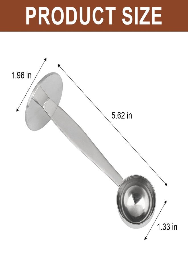 DFD 2-Inch-1 Coffee Scoops, 304 Stainless Steel Tablespoon Measure Spoon with Pressed Bottom for Coffee Bean Press Coffee Grinding Pressing（Silver15 ml） - Image 3