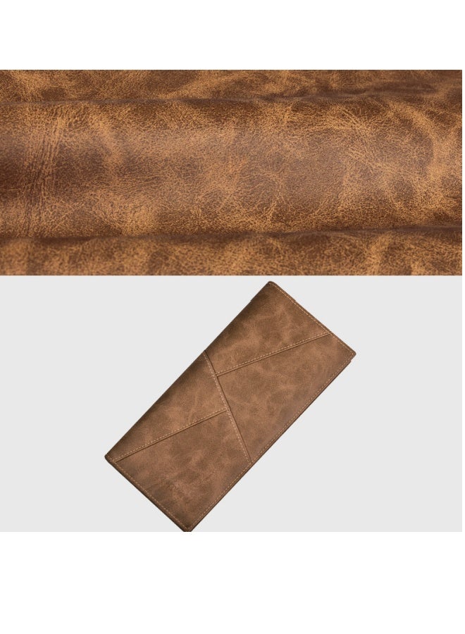 banyanu Men's Long Leather Multi-Card Slot Cowhide Ultra-Thin Business Wallet Card Wallet, Coffee Colour  - Image 4