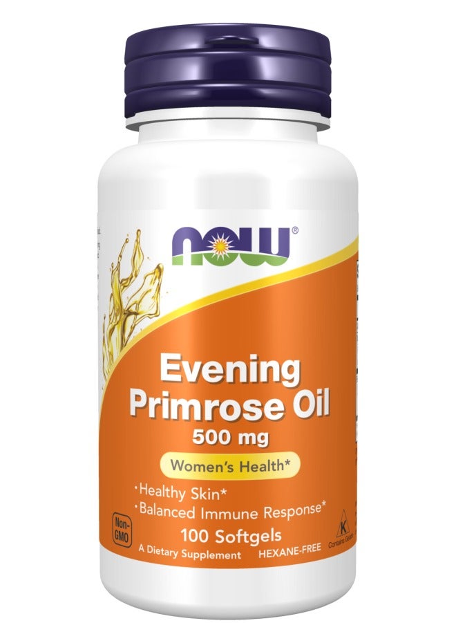 now Evening Primrose Oil 500 mg Women Health Healthy Skin Balance Immune Response 100 Softgel - Image 1