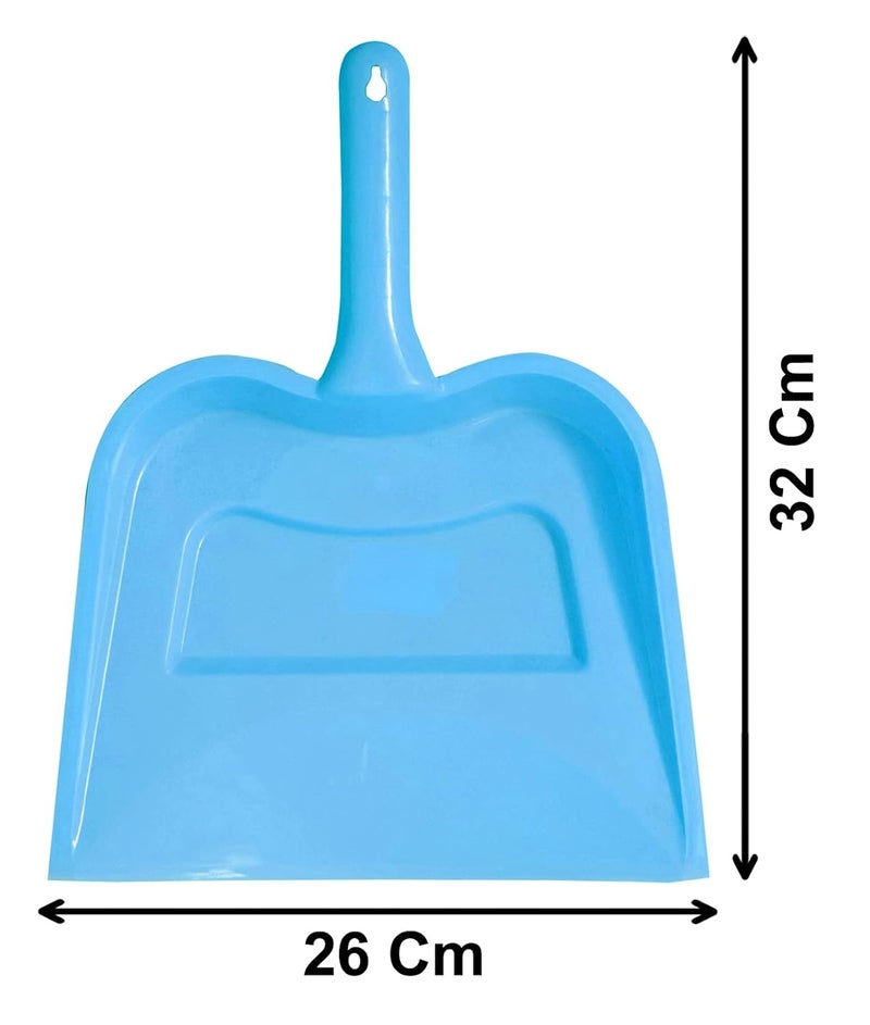 Kuber Industries Heart Home Plastic Lightweight 12 Dustpan with Comfort Grip Handle for Easy Sweep Broom Pack of 2 Blue Green - Image 5