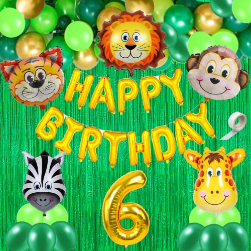 FI - FLICK IN Latex & Paper 40 Pcs 6th Birthday Decoration For Boys Animal Theme Birthday Party Decorations (Pack of 40, Multicolor) - Image 1