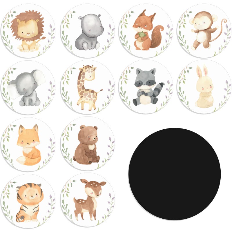 Geyee 24 Pcs Potty Training Stickers Potty You Pee on Toilet Reveal Stickers Chart Reusable Pee Decals Color Changing Seat Toilet Targets for Boys Girls Kids Training Use(Woodland Animal) - Image 1