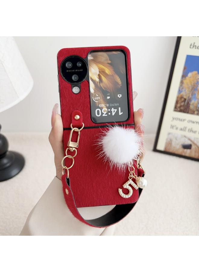 S-TOP Case For OPPO Find N3 Flip Plush PC Phone Case with Lanyard - Image 2