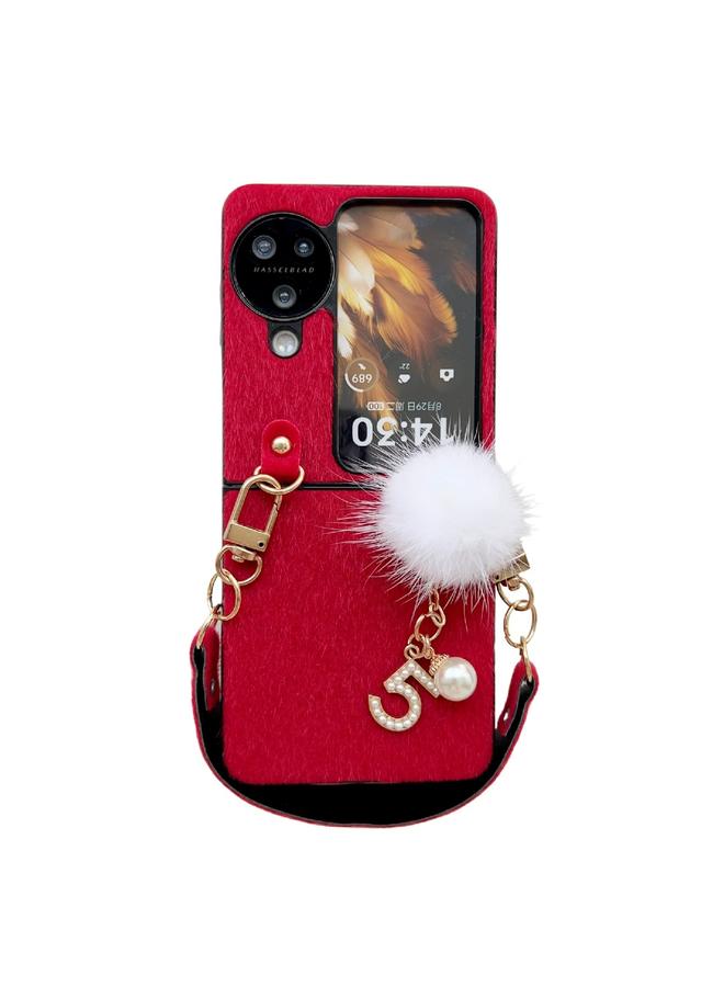 S-TOP Case For OPPO Find N3 Flip Plush PC Phone Case with Lanyard - Image 1