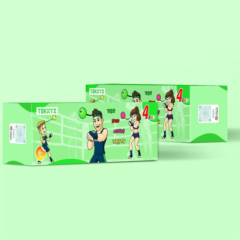TEKXYZ ® Reflex Ball Family Pack with Counter App | Online Community for Boxing Ball, Ideal for Coordination, Punching, Stress Relief, Home Workouts & Fitness | Stocking Stuffer Gift for All Ages - Image 5