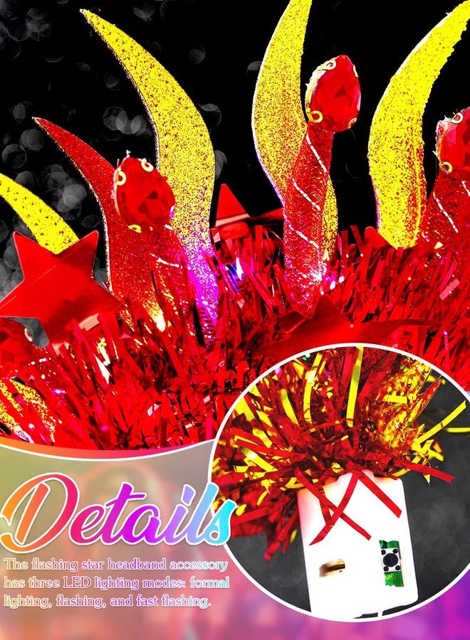 Urieo Light Up Fire Headband LED Flame Headpiece Glow Festival Hair Accessories for Women - Image 5