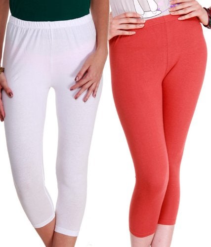 FEELBLUE Premium Cotton Strachable Women's Casual/Gym/Sports 3/4th Capri,Combo Pack,Free Size - Image 4