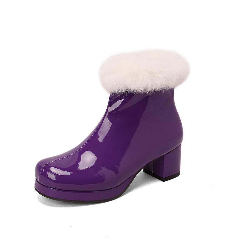 Dropshopping 2022 Products With 33-48 Fashion Fur Edge Low Tube Women'S Boots - Image 1