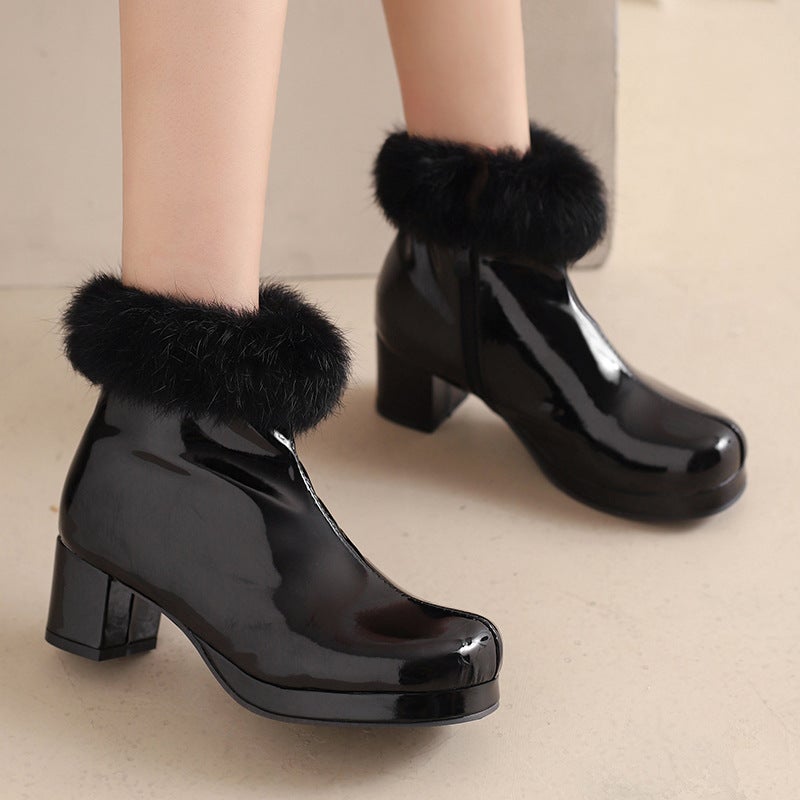 Dropshopping 2022 Products With 33-48 Fashion Fur Edge Low Tube Women'S Boots - Image 2