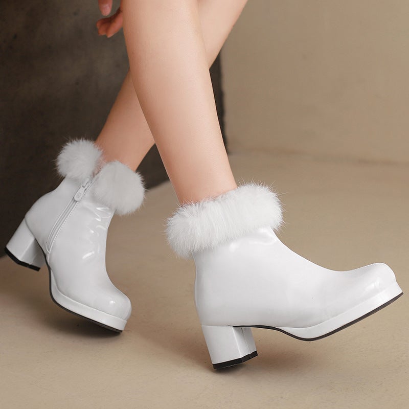 Dropshopping 2022 Products With 33-48 Fashion Fur Edge Low Tube Women'S Boots - Image 4