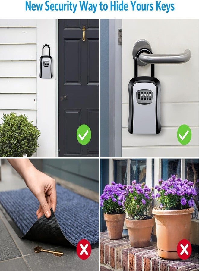 Hebezon Heavy-Duty 4-Digit Combination Key Lock Box – Weatherproof Wall Mounted Security Safe for Outdoor Home, Airbnb & Office Use - Image 4
