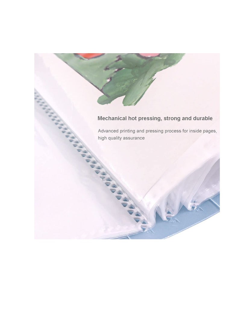Diamond Painting Storage Album with 30 Clear Pockets - Stylish Portfolio for Art Protection (Blue & Pink)