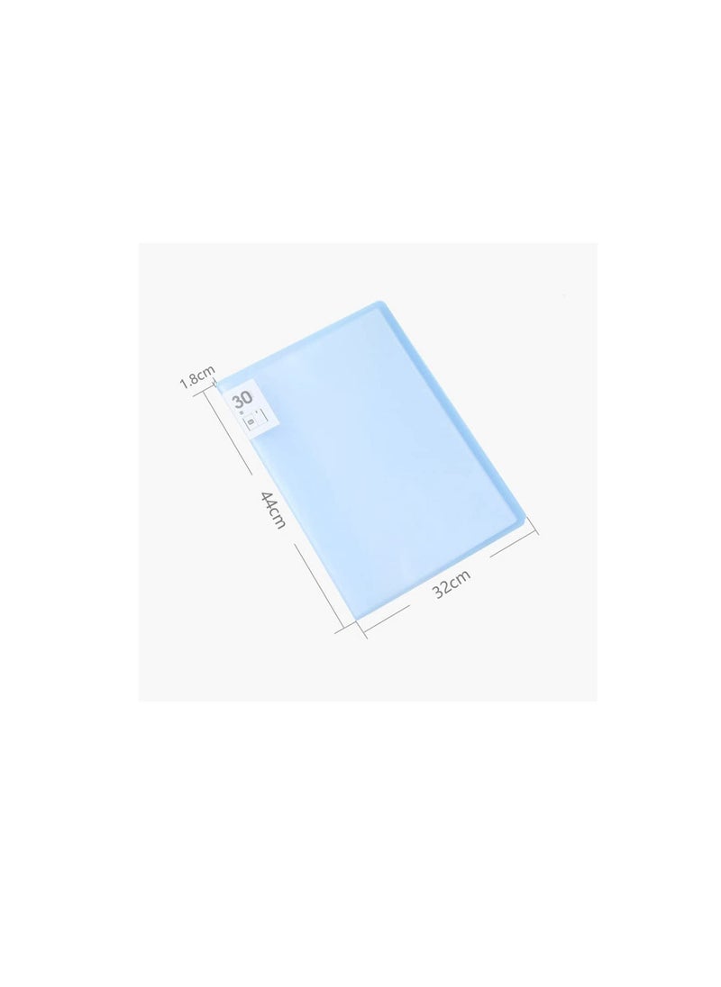 Diamond Painting Storage Album with 30 Clear Pockets - Stylish Portfolio for Art Protection (Blue & Pink)