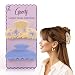 Goody SlideProof Large Claw Clips Stylish Secure Grip Hair Clips Styling Accessories for All Occasions and All Hair Types Gifts for Women Girls White Flowers and Blue 2 Ct - Image 2