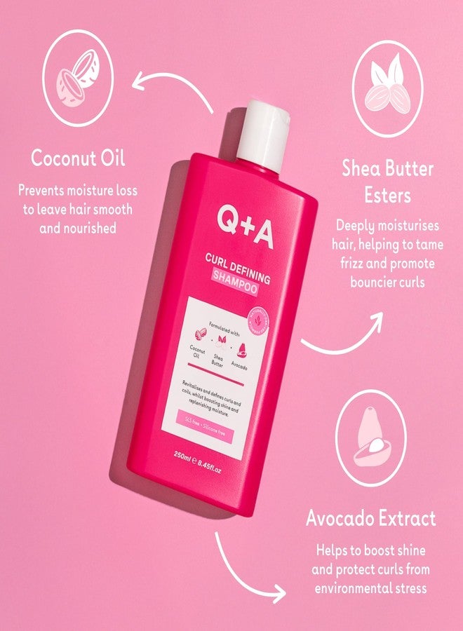 Q+A Curl Defining Shampoo (250ml), Hair Shampoo, Anti-Frizz, Moisturizing Shampoo for Wavy, Curly and Coily Hair, Coconut Oil and Shea Butter Esters Rich Curly Hair Products - Image 2