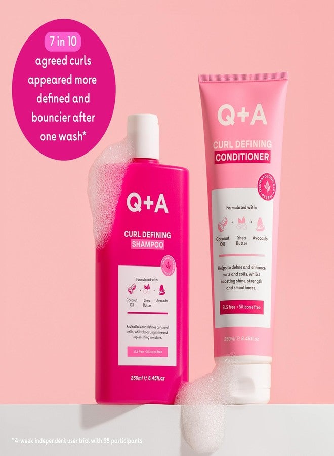 Q+A Curl Defining Shampoo (250ml), Hair Shampoo, Anti-Frizz, Moisturizing Shampoo for Wavy, Curly and Coily Hair, Coconut Oil and Shea Butter Esters Rich Curly Hair Products - Image 3