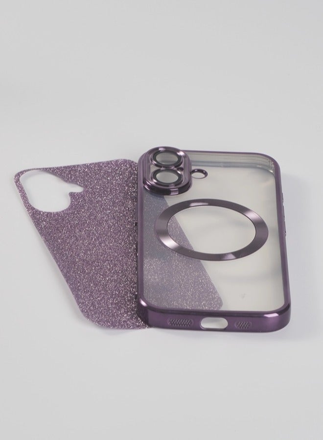 ShebSheb iPhone 16 Case Glitter, Clear Magnetic Phone Cases with Camera Lens Protector [Compatible with MagSafe] Bling Sparkle Plating Soft TPU Slim Shockproof Protective Cover Women Girls - Image 4