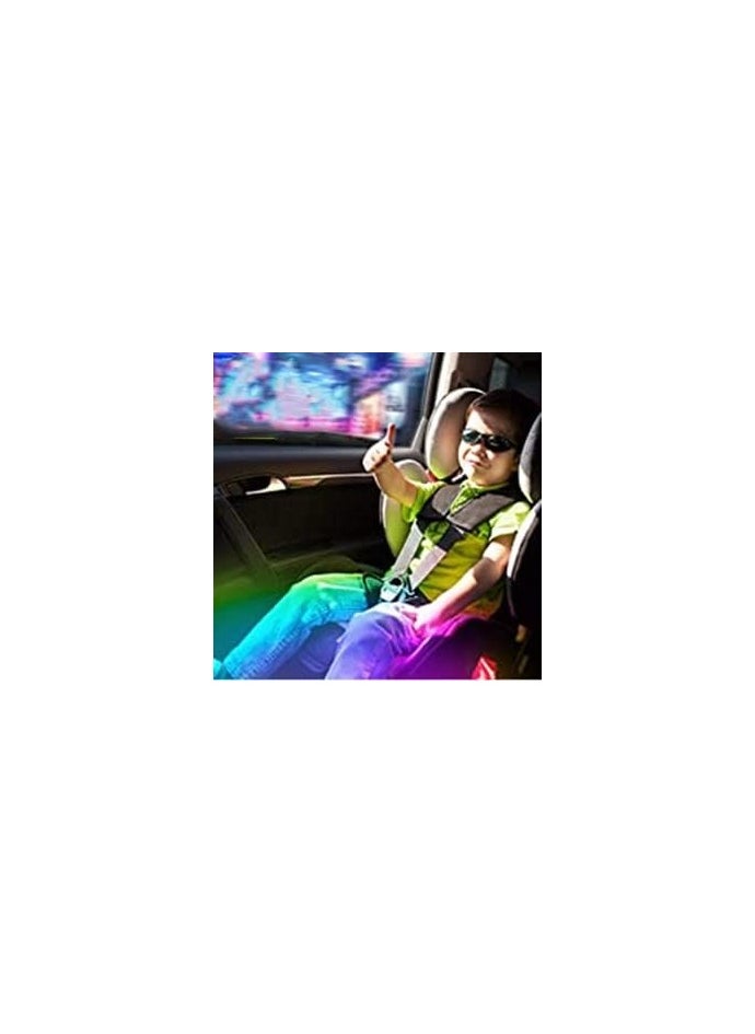 Car Interior Atmosphere Lights LED RGB Multi-color Strip ambient Light Car Decorative Light with Bluetooth Music Sync Remote Control 4pcs 12V 48 LED