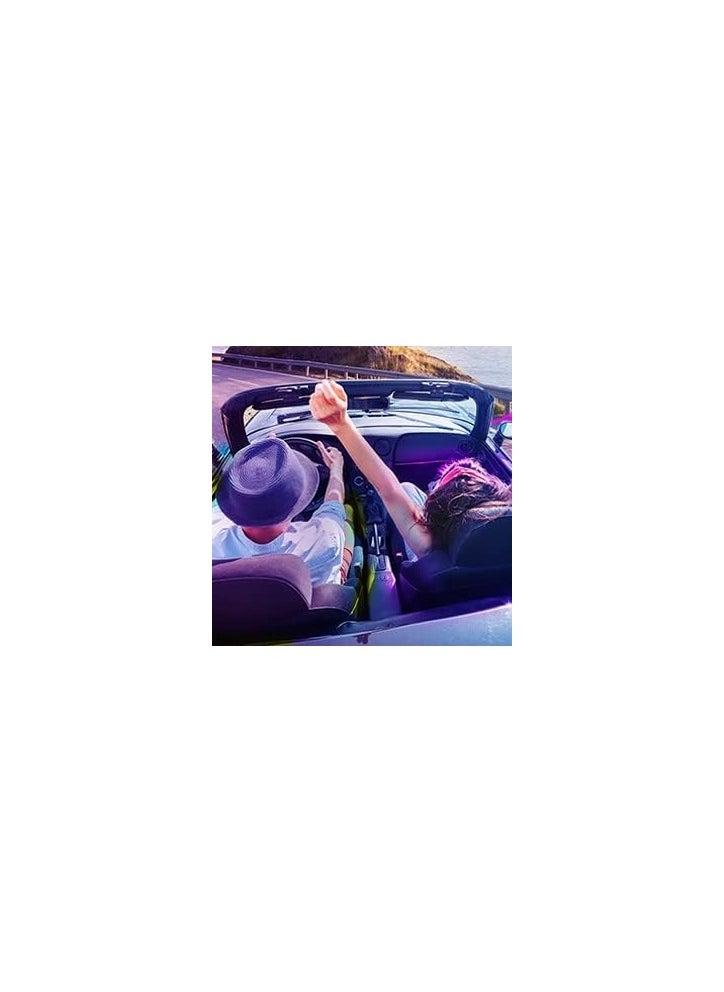 Car Interior Atmosphere Lights LED RGB Multi-color Strip ambient Light Car Decorative Light with Bluetooth Music Sync Remote Control 4pcs 12V 48 LED