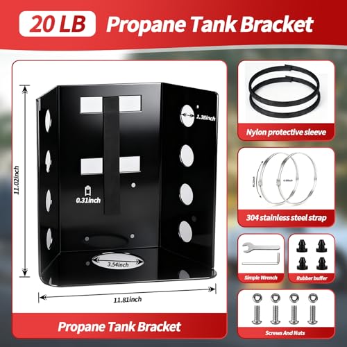 TOGJNDLL 𝙐𝙥𝙜𝙧𝙖𝙙𝙚 20 LB Heavy Duty Propane Tank Holder, Scratch Resistant Stainless Steel Propane Tank Bracket, Fits 12in Tank ,for RV Truck Trailer Vehicle Boat, Replace BKT-2290 - Image 2