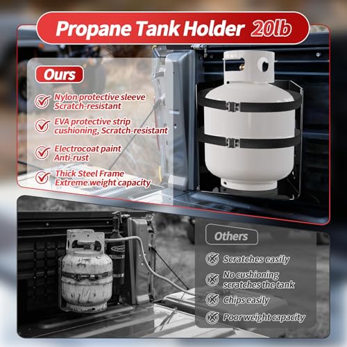 TOGJNDLL 𝙐𝙥𝙜𝙧𝙖𝙙𝙚 20 LB Heavy Duty Propane Tank Holder, Scratch Resistant Stainless Steel Propane Tank Bracket, Fits 12in Tank ,for RV Truck Trailer Vehicle Boat, Replace BKT-2290 - Image 5