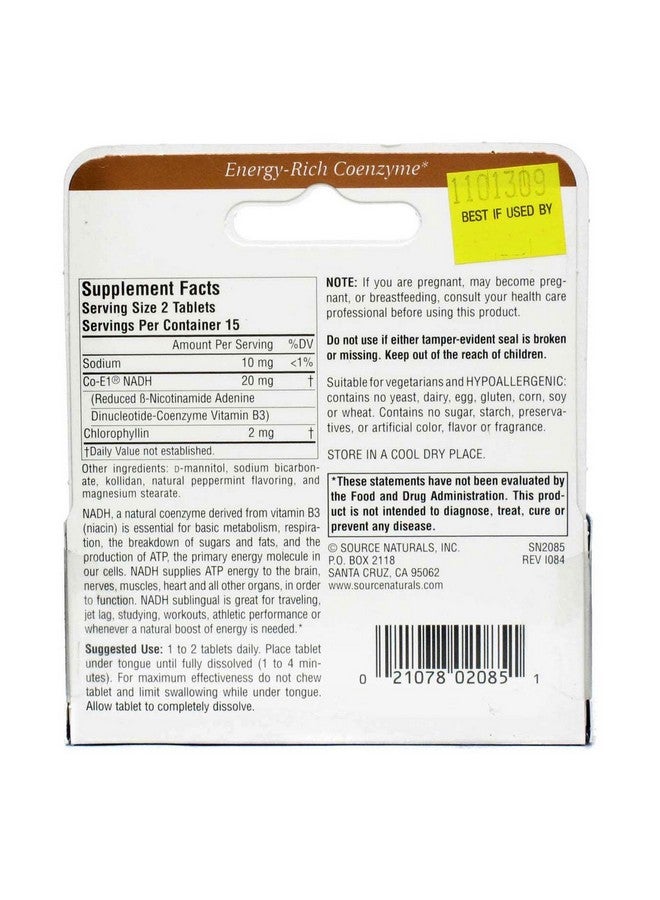 Source Naturals NADH 10mg, 30 Tablets - Image 2