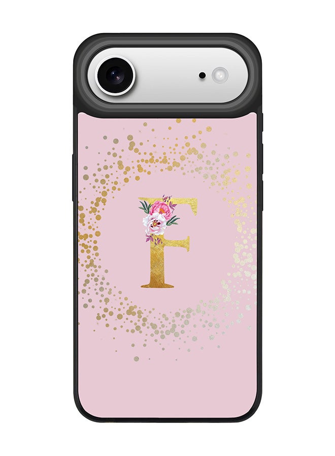 Stylizedd iPhone Air Case, [Compatible with MagSafe] Slim Magnetic cover Phone Case iPhone Air -Custom Monogram Floral - F  (Pink ) - Image 1