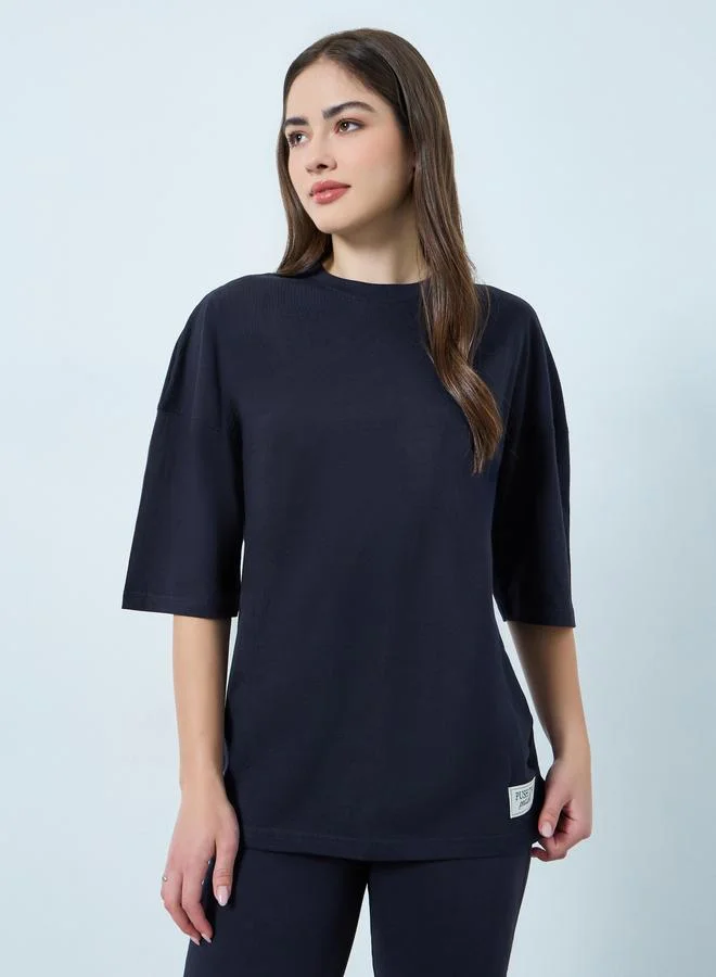Styli Printed Oversized T-Shirt and Wide Leg Leggings Co-Ords